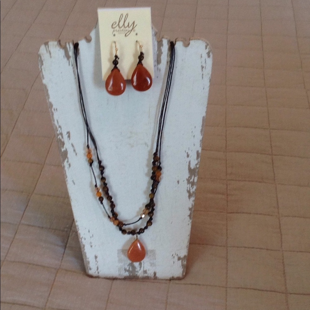 Set-Boho Layered Necklace and Earrings